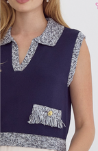 Load image into Gallery viewer, Navy Cropped Sleeveless Top