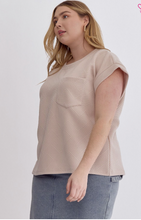 Load image into Gallery viewer, Textured Short Sleeve Top - Light Taupe - Regular &amp; Plus Size