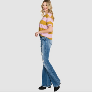 PETITE Mid Rise Stretch Flare Jeans