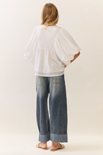 Load image into Gallery viewer, Embroidered V Neck Top - Plus Size