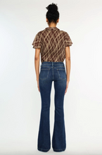 Load image into Gallery viewer, Mid Rise Button Up Distressed Flare Jeans - LONG Length