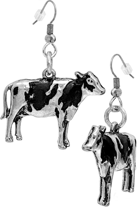 Western 3D Farm Animal Cow Earrings