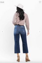 Load image into Gallery viewer, High Waist Cropped Wide Leg Jeans - Plus Size