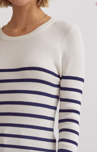 Ribbed Long Sleeve Top - White