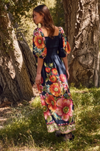 Load image into Gallery viewer, Floral Border Printed Maxi Dress - Navy Multi - Plus Size