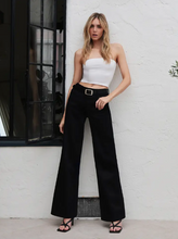 Load image into Gallery viewer, High Rise Trouser Pressed Black Wide Leg Jeans