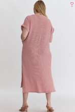 Load image into Gallery viewer, Dusty Pink Ribbed Midi Dress - Regular and Plus Size