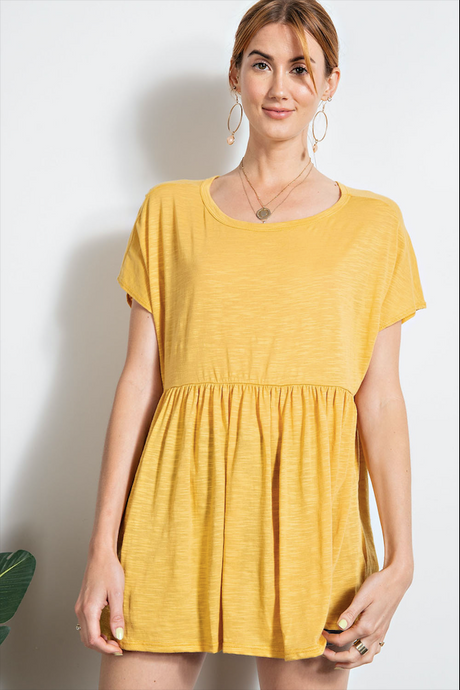 Mustard - Cotton Slub Tunic Top