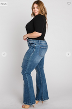 Load image into Gallery viewer, Mid Rise Stretch Flare with Trouser Hem - Plus Size