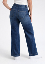 Load image into Gallery viewer, PETITE Slim Wide Leg Jean with Double Stacked Waistband