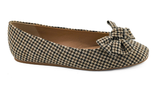 Black Tan Houndstooth Sugar Rush Flats by Corkys Footwear