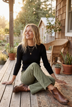 Load image into Gallery viewer, Black - Essential Ribbed Long Sleeve Knit Top