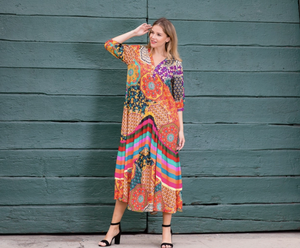 VIntage Boho Mix Maxi Dress