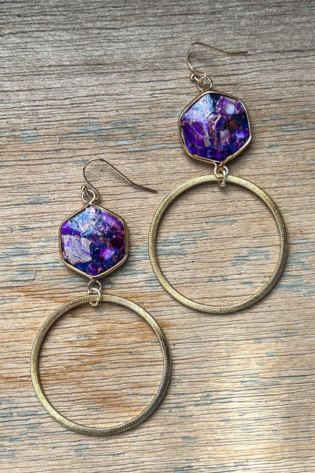 Purple - Janet Hoop Earrings