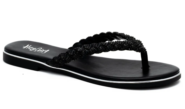 Black Pinky Promise Sandals by Corkys
