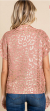 Load image into Gallery viewer, Metallic Leopard Print Top with Pocket