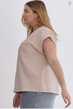 Load image into Gallery viewer, Textured Short Sleeve Top - Light Taupe - Regular &amp; Plus Size