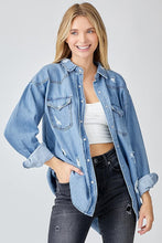 Load image into Gallery viewer, Relaxed Fit Denim Shirt - Plus Size