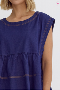 Indigo Peplum Top