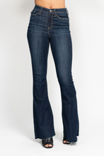 Load image into Gallery viewer, High Waist Raw Hem Flare Jeans