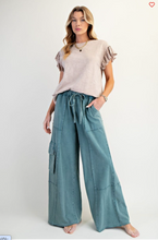 Load image into Gallery viewer, Mushroom - Wing Sleeves Cotton Slub Mineral Washed Knit Top