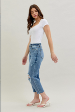 Load image into Gallery viewer, Judy Blue High Waist Wide Leg Jeans with Destroy Crop