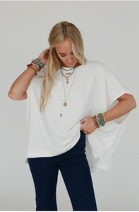 Moon Glow Texture Knit Top - Off White