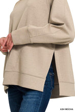 Load image into Gallery viewer, Scuba Round Neck Pullover with Side Slits - Ash Mocha
