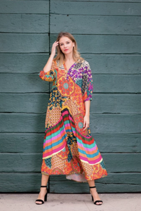 VIntage Boho Mix Maxi Dress