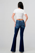 Load image into Gallery viewer, PETITE Distressed Mid Rise Stretch Flare Jeans