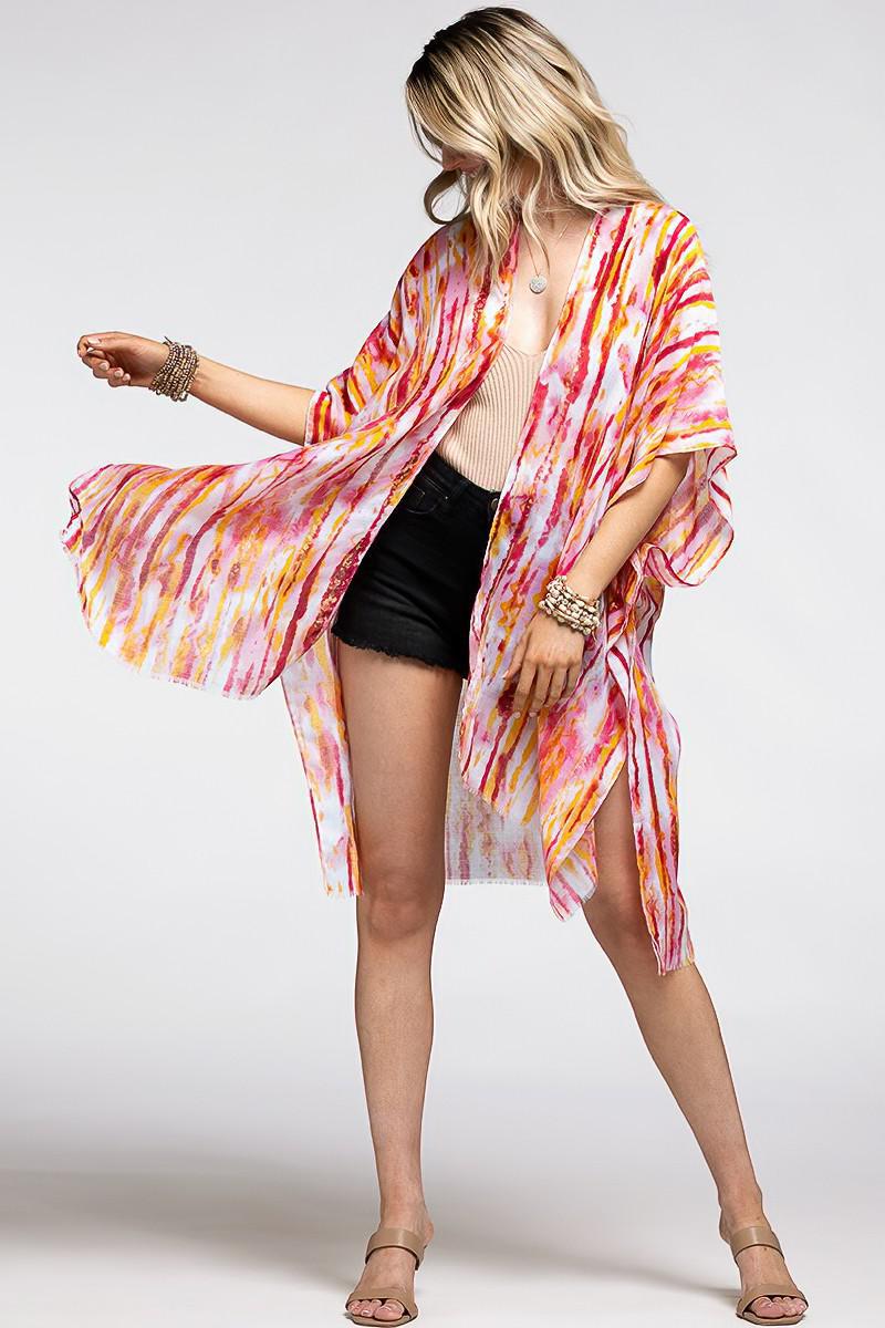 Abstract Foil Print Kimono - Available in 3 Colors