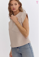 Load image into Gallery viewer, Textured Short Sleeve Top - Light Taupe - Regular &amp; Plus Size