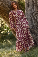 Load image into Gallery viewer, Floral Printed Maxi Dress - Burgundy Multi - Plus Size