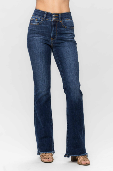 Judy Blue High Waist Vintage Frayed Hem Bootcut Jeans