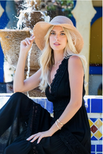 Load image into Gallery viewer, Black - Surplus Crochet Lace Woven Maxi Dress