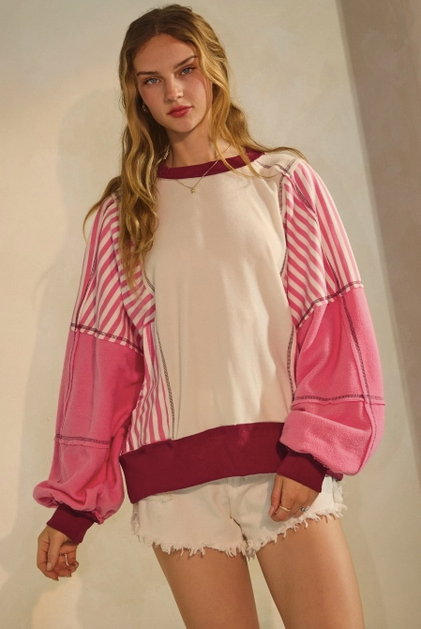 Polar Fleece Color Block Sweatshirt