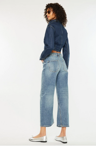 Mid Rise Loose Barrel Fit Jeans