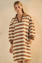 Load image into Gallery viewer, Striped Ottoman Dress - Olive - Plus Size
