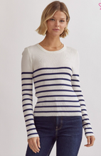 Load image into Gallery viewer, Ribbed Long Sleeve Top - White