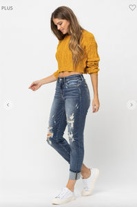 Mid Rise Boyfriend Jeans - Plus Size