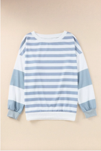 Load image into Gallery viewer, Elina Striped Pullover Sweatshirt - Regular &amp; Plus Sizes