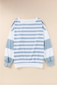 Elina Striped Pullover Sweatshirt - Regular & Plus Sizes