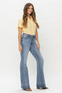 Judy Blue High Waist Tummy Control Release Hem Flare Jeans