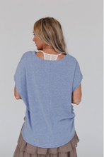 Load image into Gallery viewer, Camden Lace V Neck Top - Denim