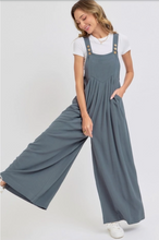 Load image into Gallery viewer, Slate Grey - Wide Leg Overalls - Regular &amp; Plus Sizes