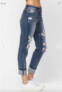 Mid Rise Boyfriend Jeans - Plus Size