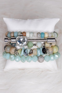 Cora Bracelet Set - Amazonite