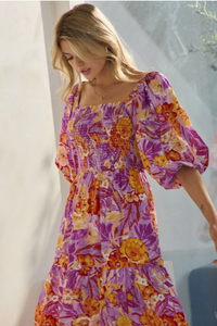 Dahlia Garden - Printed Maxi Dress - Plus Size