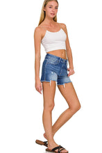 Load image into Gallery viewer, Raw Frayed Hem Cutoff Side Slit Denim Shorts