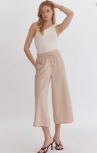 Load image into Gallery viewer, Light Taupe Textured Solid High Waisted Wide Leg Pants